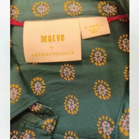 Mauve By Anthropologie Button Down Shirt Roll Tab Sleeves Size XS - Picture 8 of 10